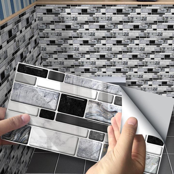 Mosaic Tile Stickers Pack 24 Pcs / 48 Pcs / 96 Pcs Home Decor for Walls Highly Self Adhesive 20 cm x 10 cm