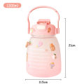 1300 ML Sports Water Bottle Summer Large-capacity Straw Cup Belly Cups. 