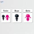 Children Restroom Sign WC Sign Washroom Plaque Self-sticks Wardrobe Decor for Bathroom Restroom. 