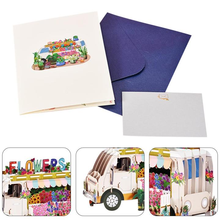 Birthday Cards Card Greeting 3D Blessing Party Shower Baby Thank Happy Postcards Kids Invitation Car Flower Folding Supplies