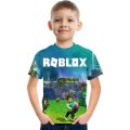 ROBLOX Game Pattern Printing Children's T-shirt Soft and Comfortable Summer Clothing Children Cartoon Sandbox Party. 