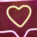 Affordable Heart Shape LED Neon Light Sign Board LED Neon Sign USB Powered Neon Signs Night Light 3D Wall Art and Game Room Bedroom Living Room Available in Various font and styles with High Quality LED Neon Strips and Strong Acrylic Sheet. 