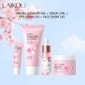 LAIKOU Sakura Skincare Sets Face Serum Nourishing Oil Control Skin Care Rejuvenation 4pcs. 
