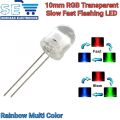 10PCS 5/10 mm LED Fast/Slow RGB Flash Red Green Blue Rainbow Multi Color Light Emitting Diode Round LED Full Color. 