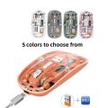 Pureview Transparent Wireless and Bluetooth Rechargeable Mouse, USB Receiver,LED Battery Magic Silm for Office/PC/Mac/Laptop/Apple/ipad - Transparent Wireless Mouse Multi Device Mouse, Type C Adapter Charging, Mouse for Laptop Notebook TV Mobile. 