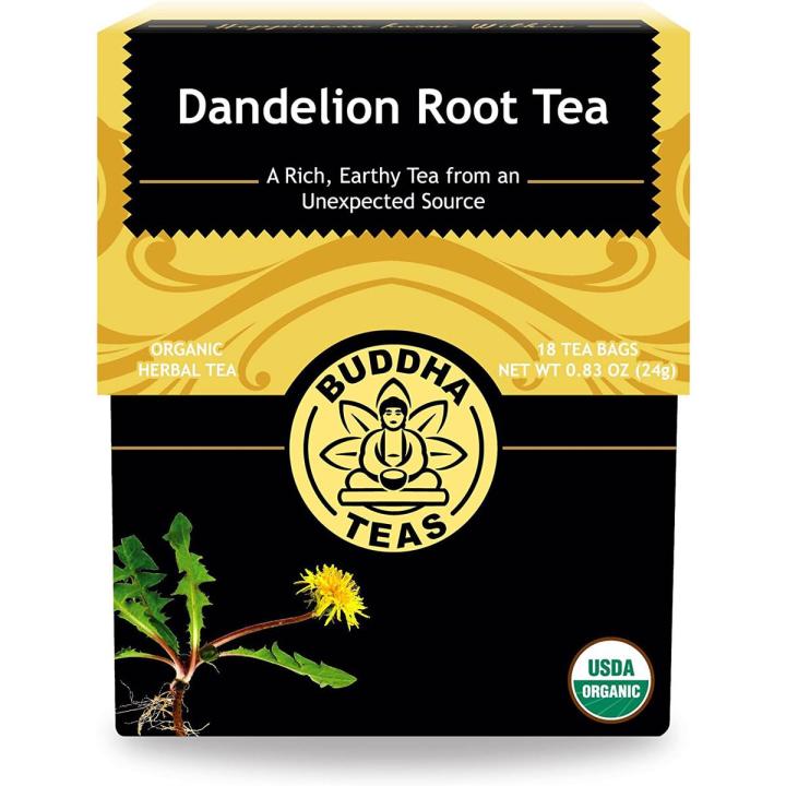 Organic Dandelion Root Tea -Free Tea  – Caffeine-Free Tea with a Rich, Earthy Taste, Natural Source of Vitamins, Minerals, and Antioxidants, Kosher, GMO-Free 200gms