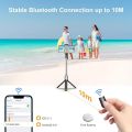 Gritin 4 in 1 Bluetooth Selfie Stick Tripod - Extendable Monopod with Wireless Remote, Adjustable Phone Holder - Compact and Portable Selfie Stick for Photos and Videos. 