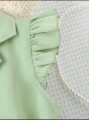 Enchanting Collared Lawn Frock: Graceful Ballet Layers in Light Pink or Sea Green for girls and baby girls best frock for kids casual wear stylish summer frock. 