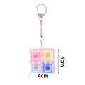 Portable 4 Keys Fidget Keychain Keycap Key Button Finger Keyboard Cap Stress Relief Pass The Time Pinch Toy for Adult. 