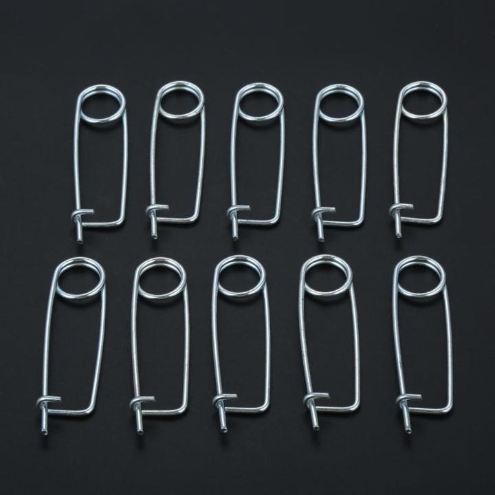 10 Pcs Steel Brooch Shape Cotter Safety Pins Spring Clip Wire Safety Lock Pins Fastener For Boat Trailer Farm Lawn Garden Hitch