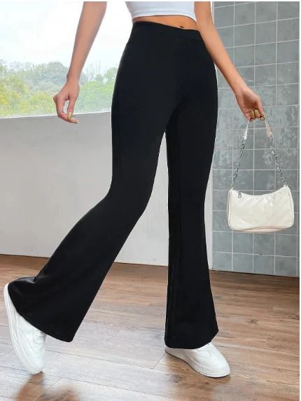 EZwear Balletcore Seam Front Flare Leg Back Pants