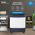 Haier 10 Kg- Twin Tub Semi Automatic Washing Machine- HTW 100-1217 - 10 Years Brand Warranty. 