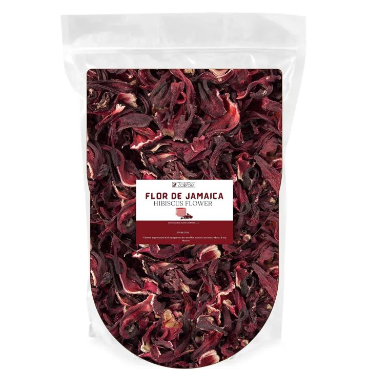 Hibiscus Tea 50gm Dried Hibiscus Flower Perfect for Hibiscus Tea loose leaf, Flor de Jamaica, Cut and Sifted Packaged in Resealable Bag Hot & Iced Tea, Whole Flowers and Petals.