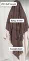 3 Layered Khimar Hijab - Three Layers Modest Hijab, Women's Clothing Three Layers Chiffon Khimar with Niqab Patti. 