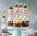 CUSTOMIZED Photo Cupcake Toppers Pack of 12, Perfect for Boy or Girl Birthday Party Celebration & cake Decoration Supplies. 