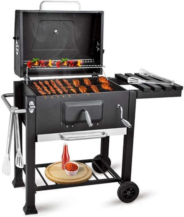 BBQ%20Grill%20Charcoal%20Smoker%20Barbecue%20Grill%20with%20Side%20Shelf%20and%20Hook%20For%20Outdoor%20Backyard%20Cooking%20-%20Image%203