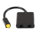 Digital SPDIF Optical Audio Splitter 2Way Toslink Adapter 1 input 2 Output. 
