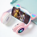 Bluetooth Wireless Headphones Cat Ear Glow Light Stereo Bass Helmets Children Gamer Girl Gifts PC Phone Gaming Headset. 