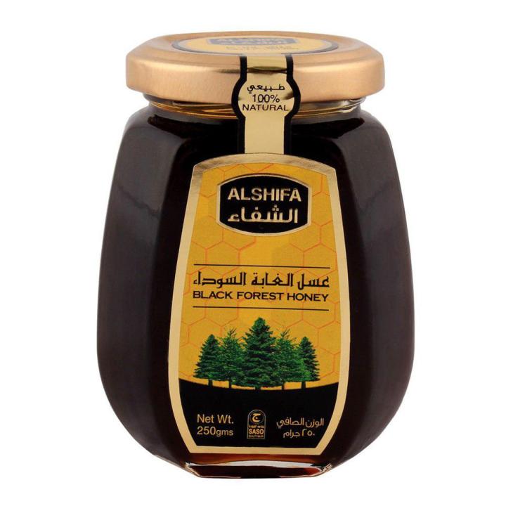 Al Shifa Natural Black Forest Honey 250 g Glass Jar (Made in Saudi Arabia)