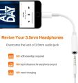 Lightning to 3.5 mm Headphone Jack Adapter for iPhone 11/11 Pro/11 Pro Max/Xs/Xs Max/XR/iPhone 8/8 Plus/X (10) / 7/7 Plus, Music Control Calling Function Supported - White. 