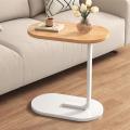 TWS Small Oval Sofa Side Table,Night Table, C-Shaped End Table,Slide Under Sofa Table,Couch End Tables for Living Room Bedroom Bathroom,Rustic Snack Coffee Laptop Table,Egg Oval-Shaped,Small Table, wooden Frames,Easy Assembly. 