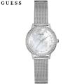 Guess Mother Of Perl Dial Silver Mesh Bracelet Watch For Women-W0647L1. 