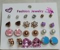 Pack Of 12 - Earrings Tops Fashion Women trendy stylish girls EarringE-5642. 