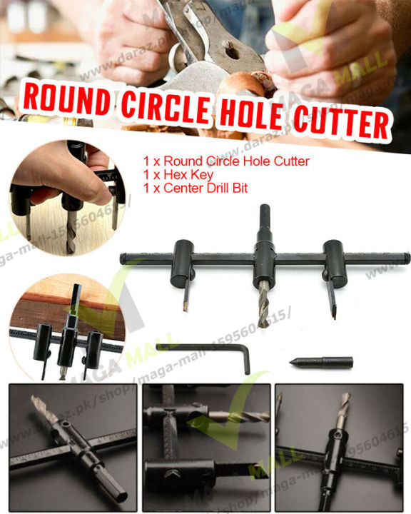 Adjustable Metal Wood Circle Hole Saw Drill Bit Cutter Kit DIY Tool 30mm-145mm