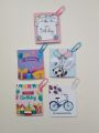 Mini Birthday Cards(Pack of 5) - Size (5 x  5) cm. 