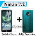 Nokia 7.2 Tempered Glass Polish Screen Protector + Back Jelly Protector Clear Soft Film Protection Hydrogel Film Protector For Nokia 7.2. 