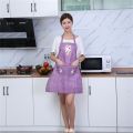Cartoon Rabbit Household Bib With Pocket Adjustable Cleaning Aprons Oil-proof Cooking Apron. 