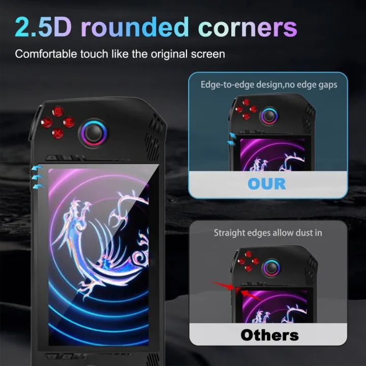2pcs%20Handheld%20Console%20Screen%20Protector%20Game%20Accessories%20Explosion-proof%20Temperd%20Glass%20Arc%20Edge%20HD%20for%20MSI%20Claw%20A1M%20-%20Image%204