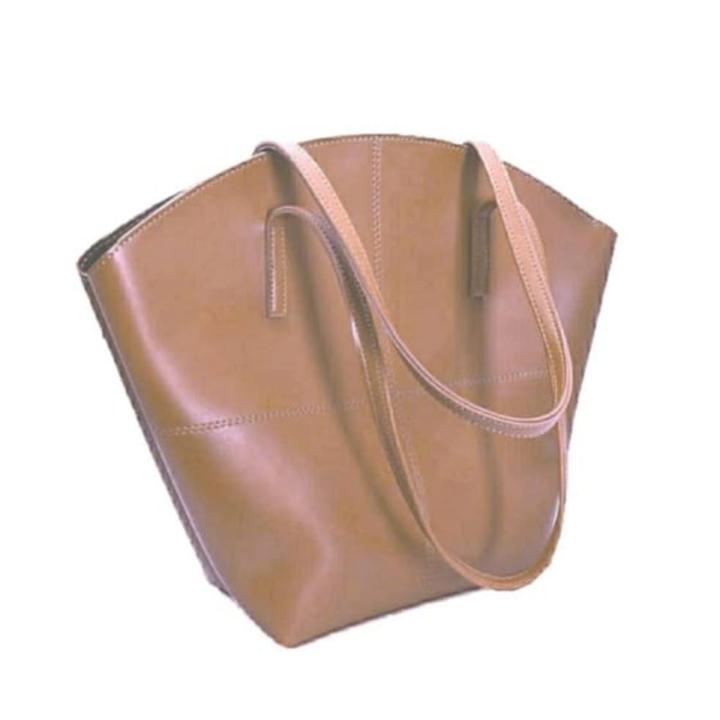 LESHOP Tote  Brown Shoulder Bag