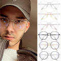 Optical Sunglasses Fashion Ins Trend Octagonal Anti-Blue Light Glasses Uv400 Protection Anti-Blue Light Vintage Eyeglasses for Computer Outdoor Travel Daily Wear Fashion Accessory Women Office Use. 