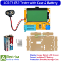 LCR-T4 ESR Transistor Tester Meter with Battery & Case | Digital Capacitor Inductor Resistor MOSFET PNP NPN Diode Triode Analyzer for Electronics Testing by Electrica. 