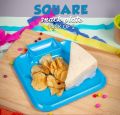 Square Snack Plate Pack Of 2 Snack Serving Tray, Chips, Cookies, Biscuits Tray, Spaghetti, Noodles Kids Training Plate Fries Plate Noodles Plate Rice Plate Hotel Serving Snakes Plate for Food Stalls. 
