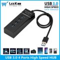 LccKaa USB 3.0 Hub USB Hub 3.0 Multi USB Splitter 3 Hab USB Adapter 4 Port Multiple Expender USB 3.0 Hub for PC（Black）. 
