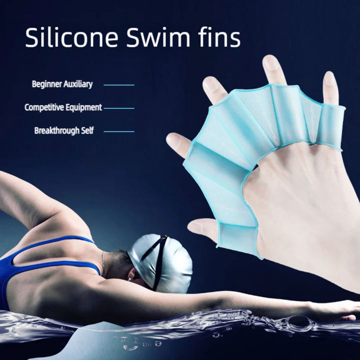 [HOT] Silicone Swimming Fins Flipper Men Women Child Swim Pool Sport Professional Training Finger Hand Webbed Diving Gloves Accessory