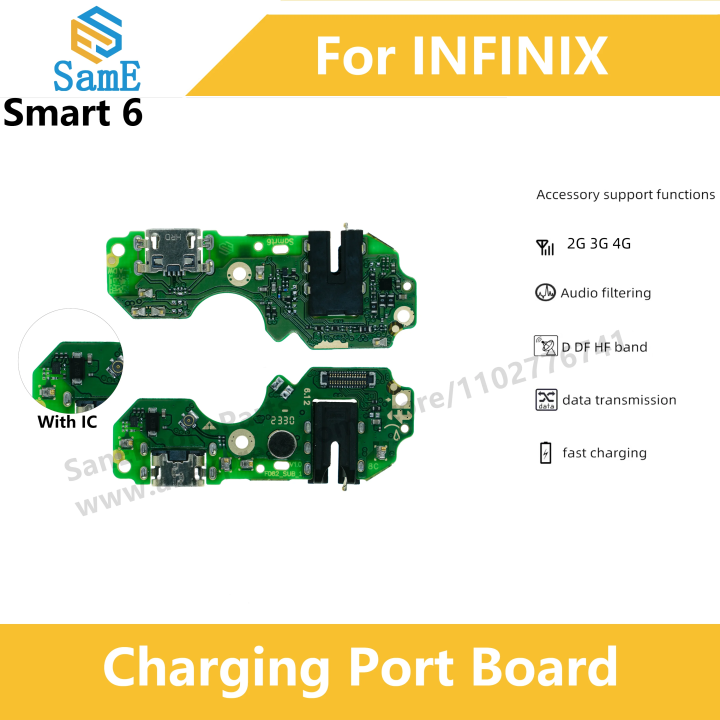 With IC Support fast charging For Infinix Smart 6 X6511 USB Dock Charger Port Charging Port Board Flex Cable
