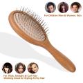 Wooden Hair Brush With Metal Bristles (Large Size) (Oval Shape) | Bamboo Wooden Hair Combs | Natural Wooden Bamboo Brush | Wooden Brush and Comb | Wood Combs For  Hair Fall | Hairbrush for Women   Men Kids | Lakri Ka Kanga Kangi | Wood Comb For Curly Hair. 