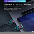 Baseus 3A USB Type C to Type C Cable -  60W Fast Charging high Density Braided Cable - 1m. 