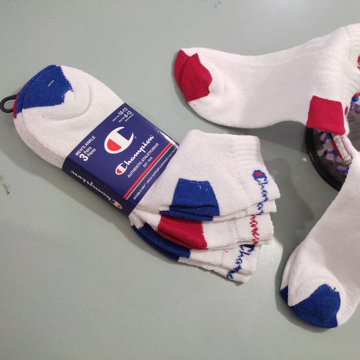Men's 3-Pack Double Dry Moisture Wicking No Show Ankle Socks