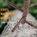Wood Parrot Play Stand, Nature Wooden Fork Stand, Natural Platform, Stick and rounded bird Toys. 