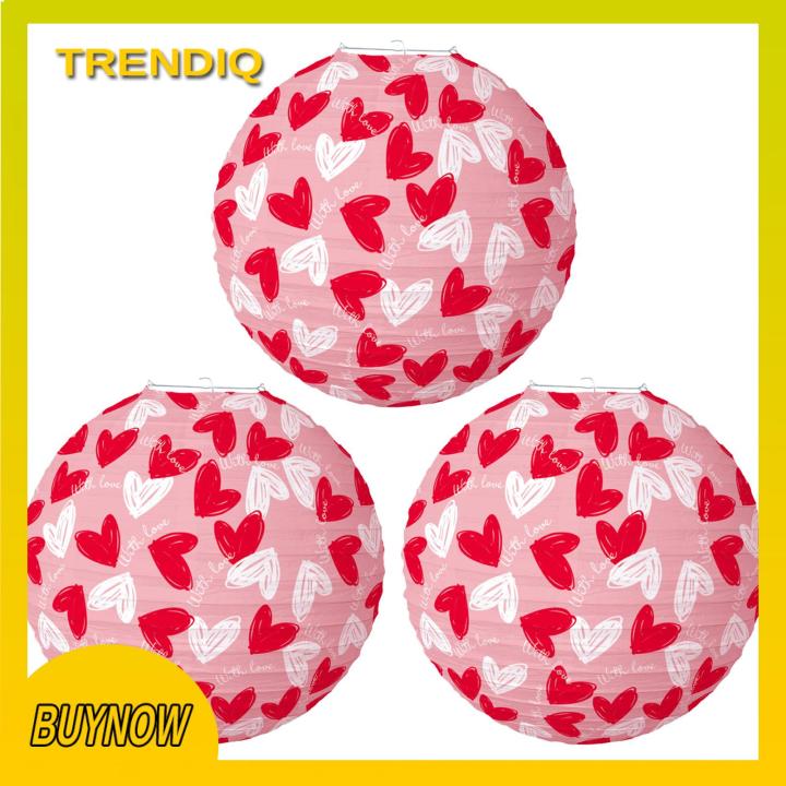Trendiq Love Themed Paper Lanterns Valentine's Day Heart Lanterns Set Romc Wedding Anniversary Decor Red Pink Love Lanterns 3 Pcs Cl ic Valentine Day Decor