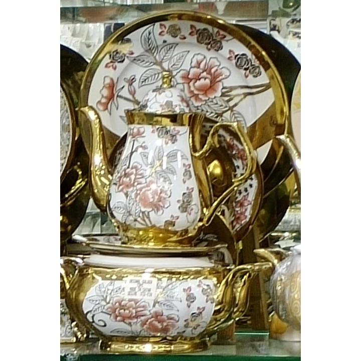 75 Pieces - Full Gold Cheeni Dinner Set For Dining