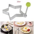 Egg Ring 4pcs Different Shapes Stainless Steel Fried Egg Molds with Handle Omelet Mold Non Stick Fried Egg Ring Metal Kitchen Cooking Tool for Breakfast. 