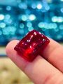 Anari Yaqoot Original Stone Red for ring Gemstone Garnet Stone Square Shape 11.5 Grams. 