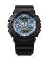 Casio G Shock 110 Series Magnetic Resistance/Shock Resistance Round Black Resin Analog+Digital World Time, Stop Watch, Timer, Alarm, LED Light, Calendar, Multi-Function Black Resin Strap Watch-GA-110CD-1A2DR. 