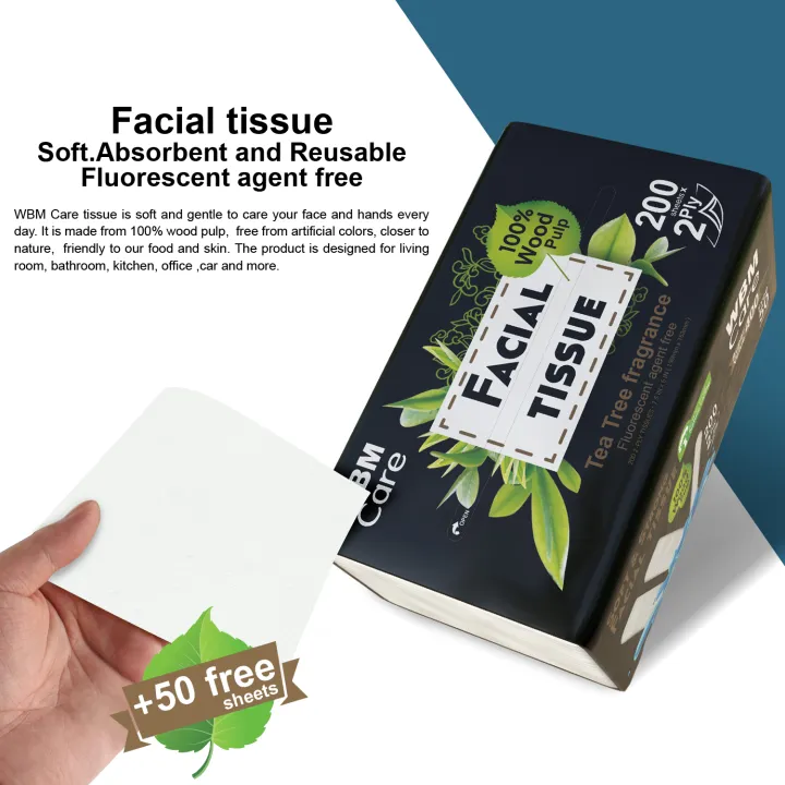 WBM%20Facial%20Tissue%20Paper%20Tea%20Tree%20Fragrance%20-%20200s%20(2%20Ply)%20%20UltraSoft%20Tissue%20Made%20with%20100%25%20Wood%20Pulp%20-%20Image%205