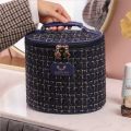 2pcs Fancy Tweed Beauty Box Makeup Cosmetic Organizer Kit for Girls. 